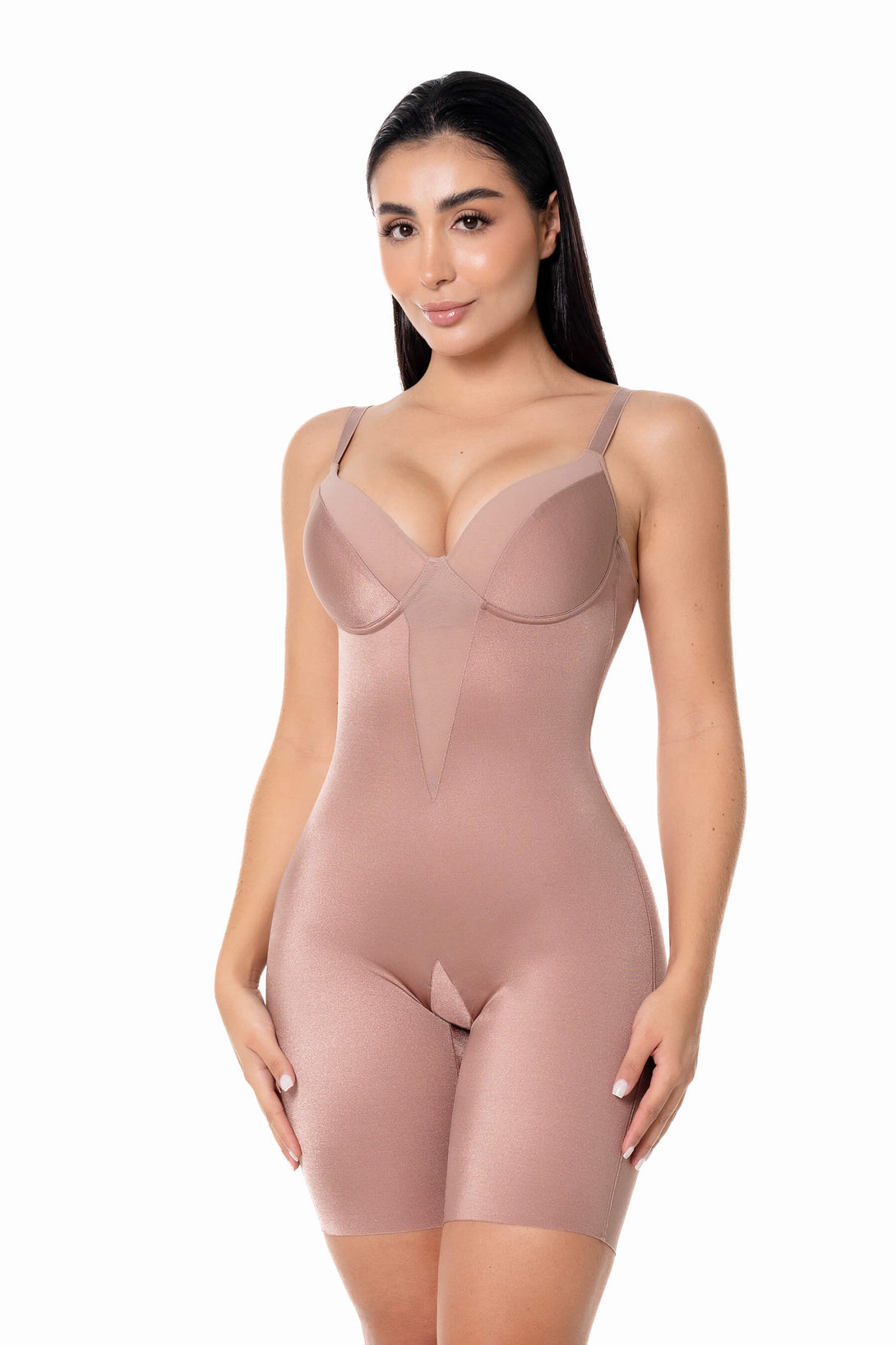 Body con copas moldeador media pierna zinnia